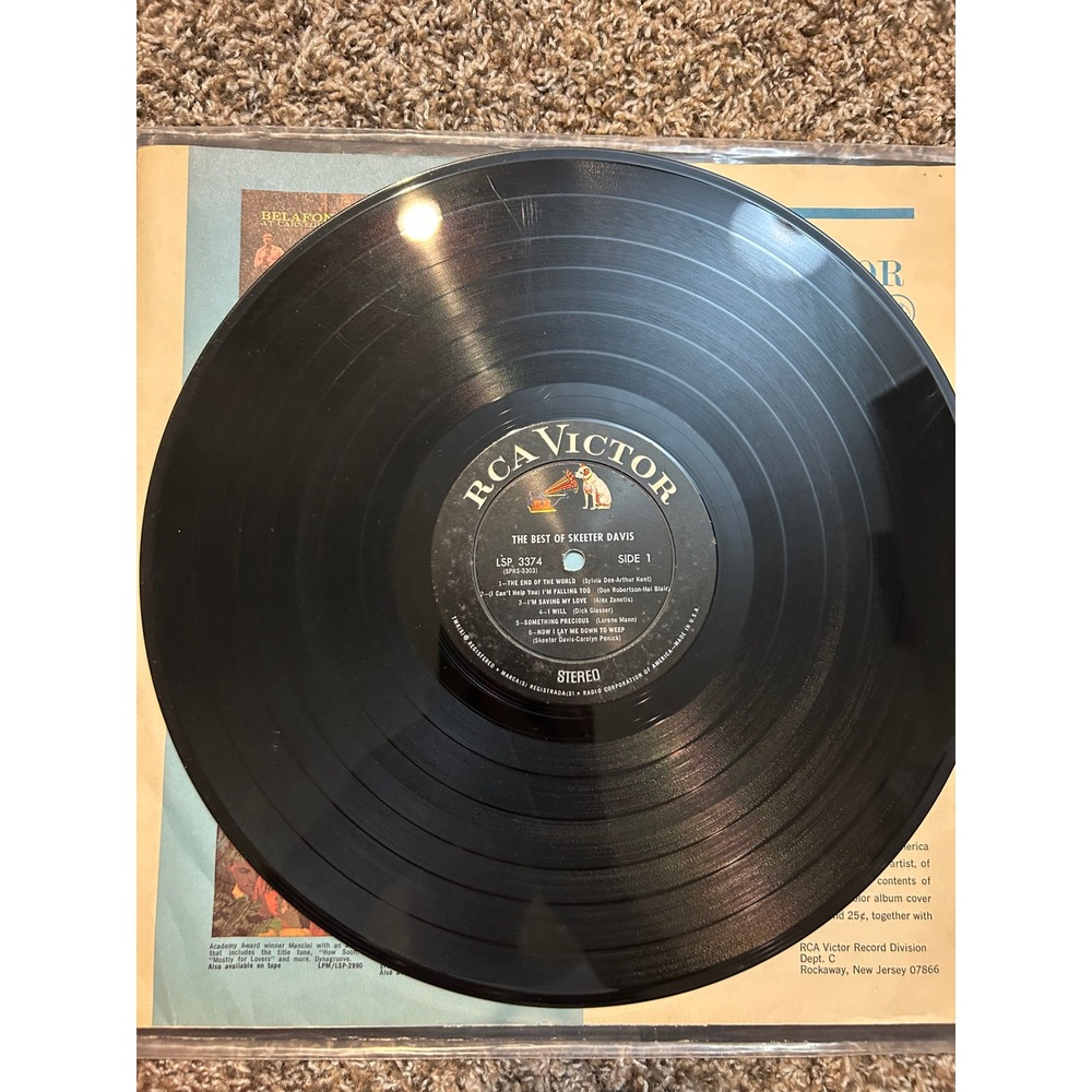 The Best of Skeeter Davis Vinyl LP Record RCA Victor LSP-3374 Stereo Country Pop - Picture 4 of 5